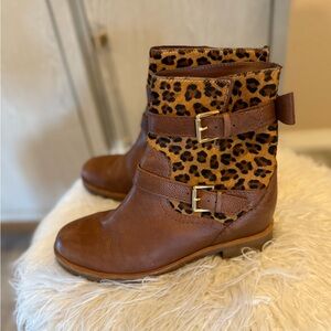 Kate spade Leopard Print and Brown leather Boots